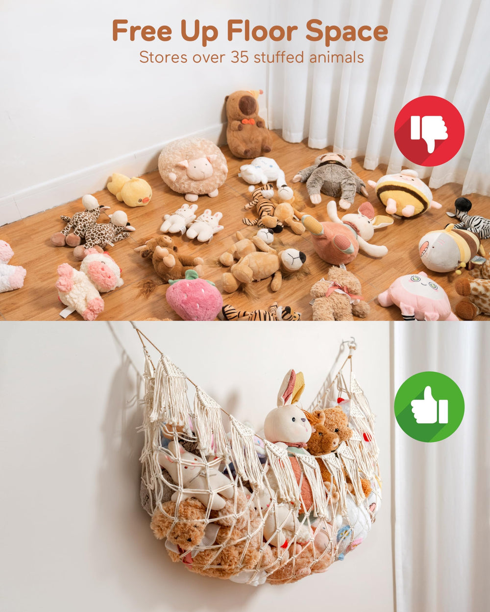 MORCCO night-light tassels add nursery charm while keeping plushies accessible.