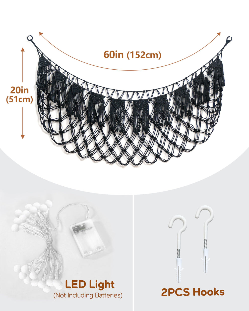 MORCCO cotton rope material ensures a safe, sturdy storage solution for plush toys.