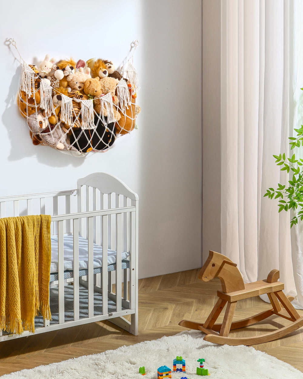MORCCO versatile storage net holds toys and more in kid spaces