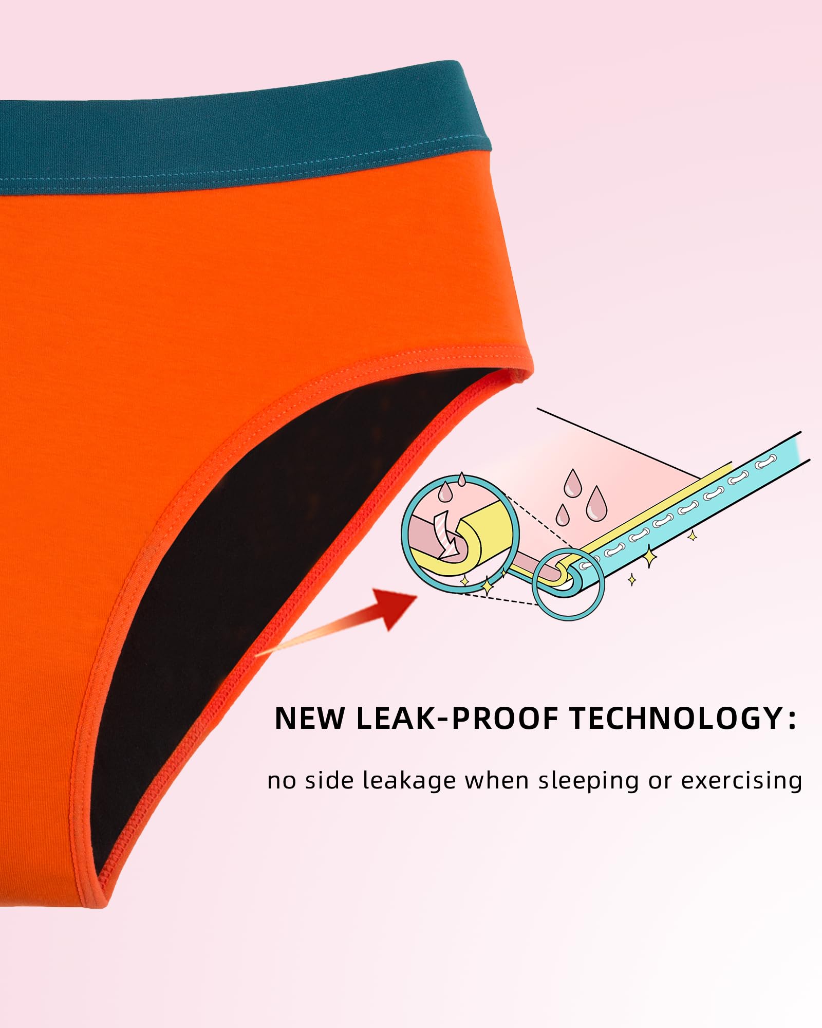 Mordlanka teen period underwear pack side view shows slim, comfortable fit.