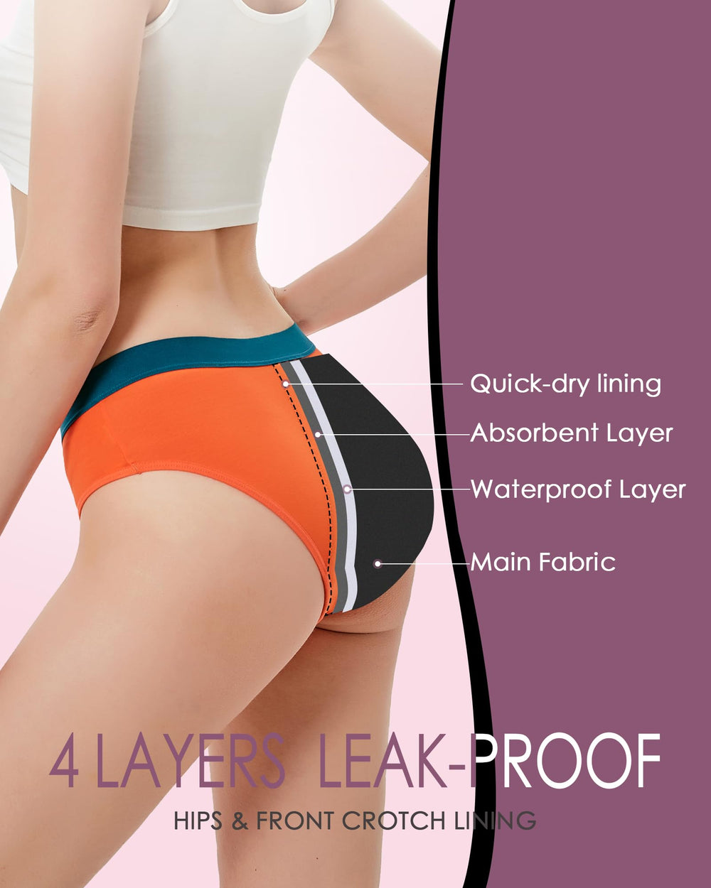 Mordlanka teen period underwear washable and reusable for eco use