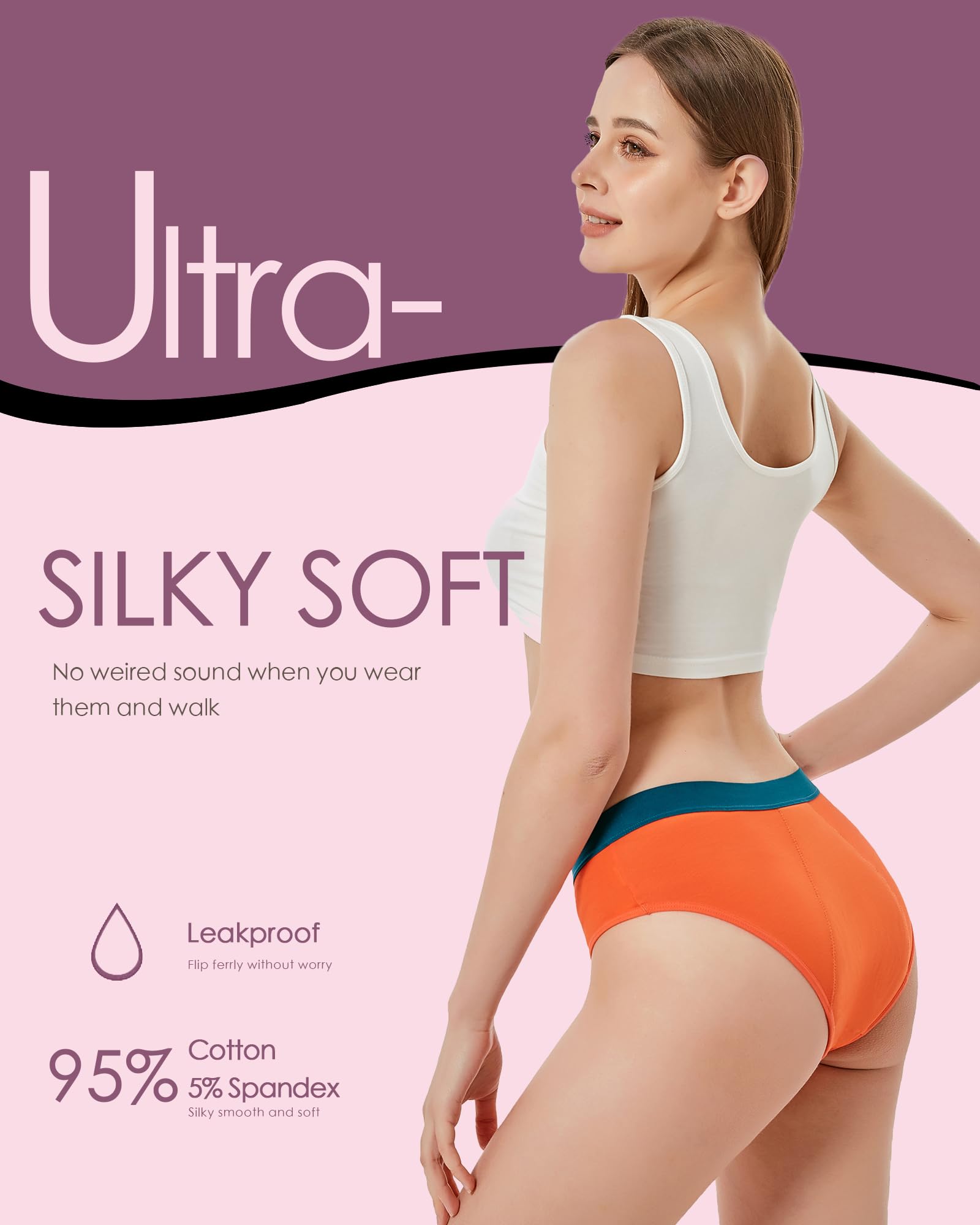 Mordlanka teen period underwear worn during sleep provides worry-free nights.