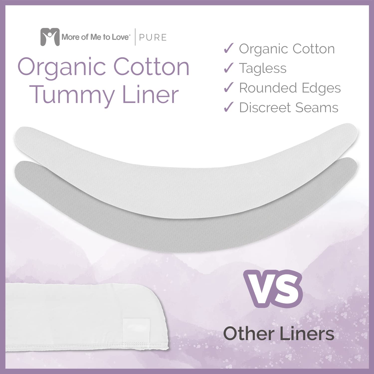 Reusable bag packaging for More of Me to Love liners supports travel and reduced waste.