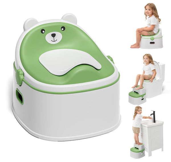 MoreFeel 3-in-1 potty front view with integrated step for easy access