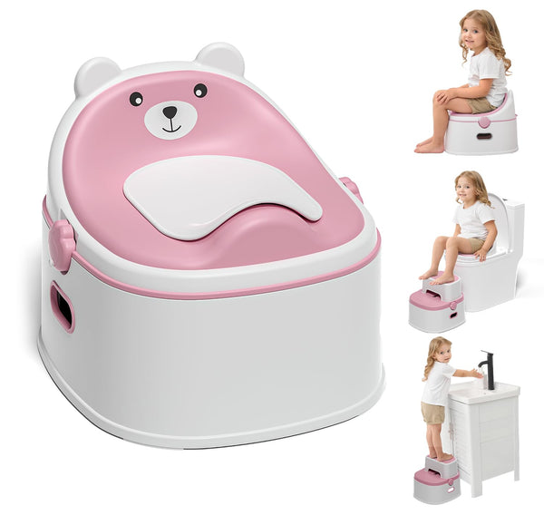 MoreFeel 3-in-1 potty trainer standalone encourages early practice with a kid-friendly form.
