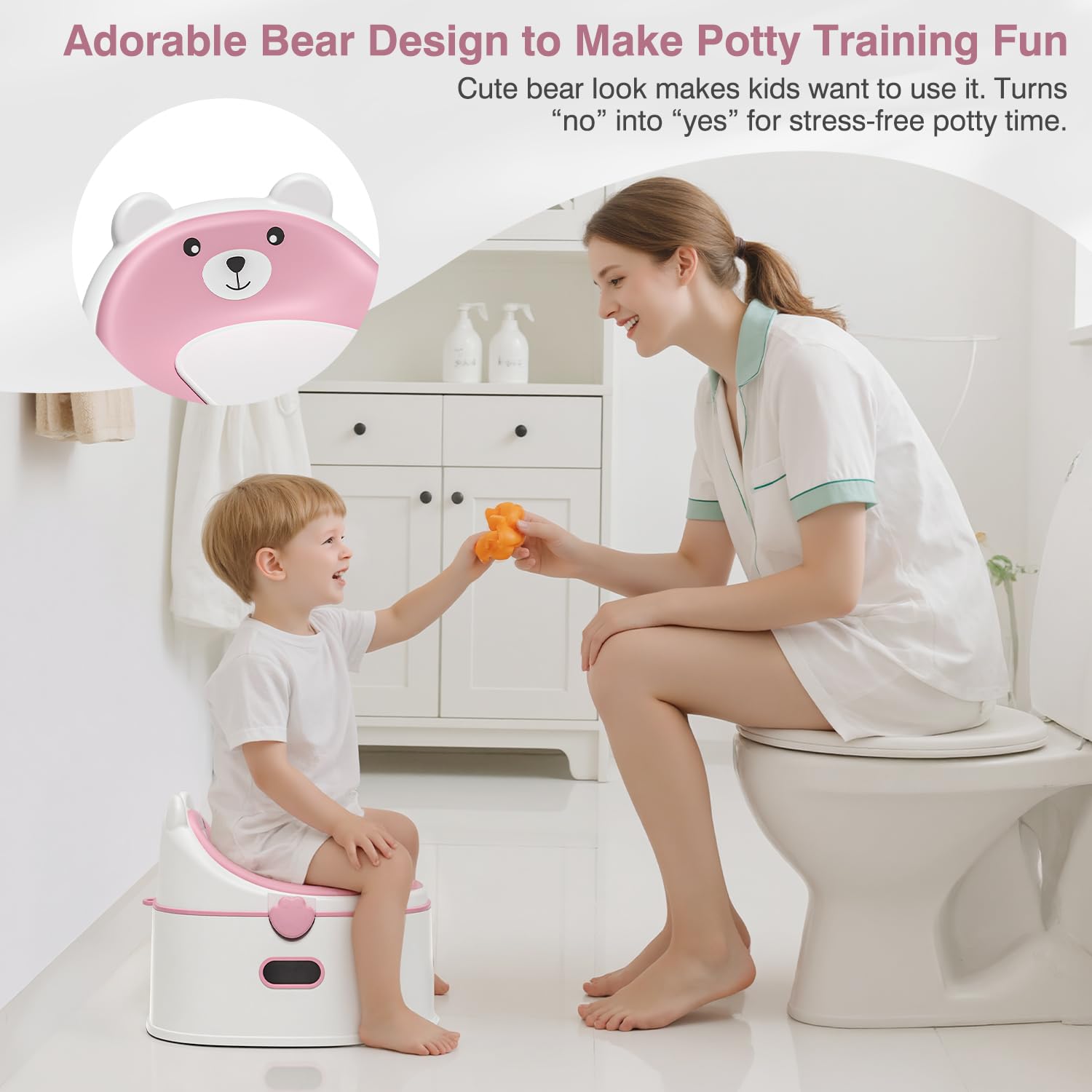 MoreFeel 3-in-1 potty trainer stool acts as a compact step stool for growing kids.