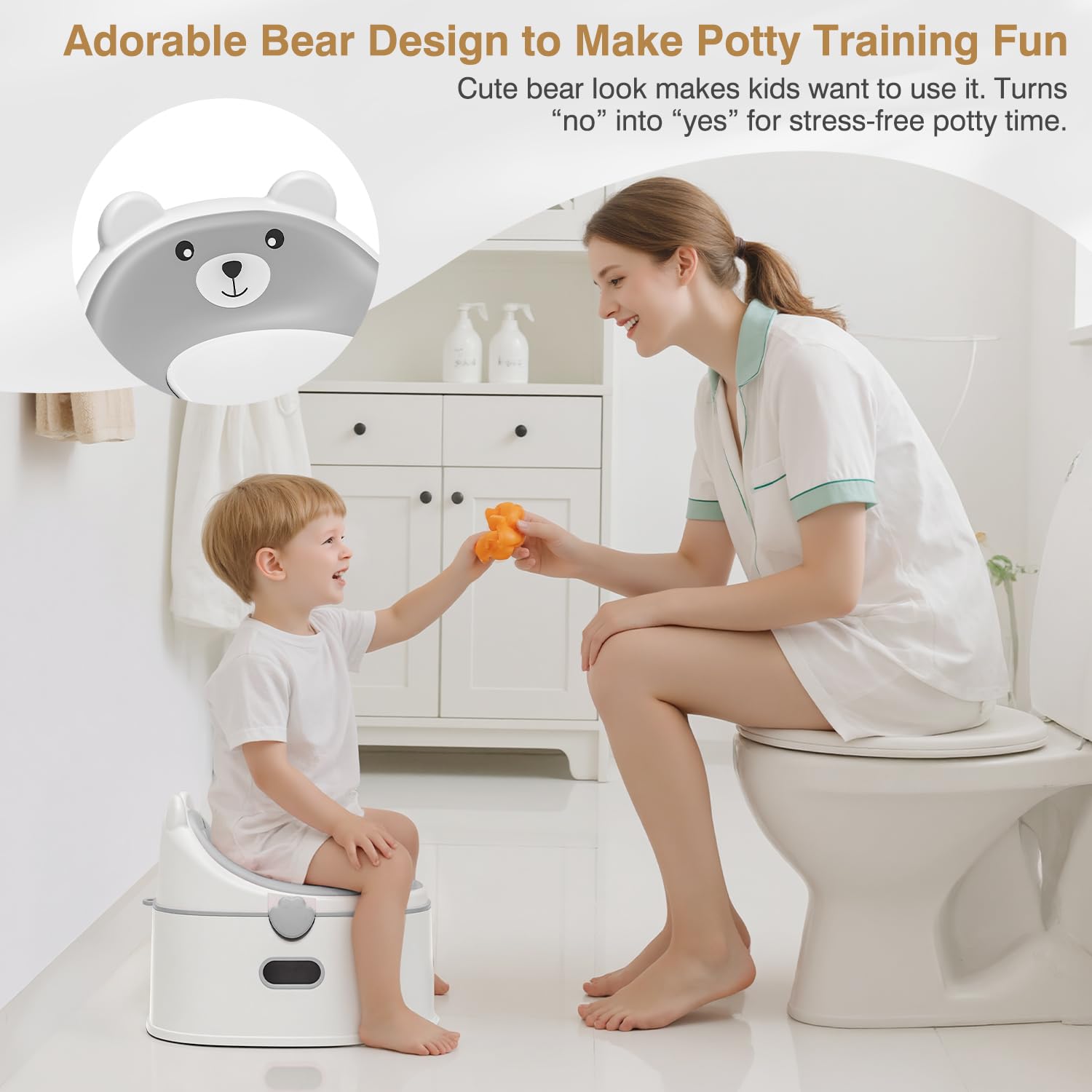 MoreFeel 3-in-1 potty used as a compact step stool