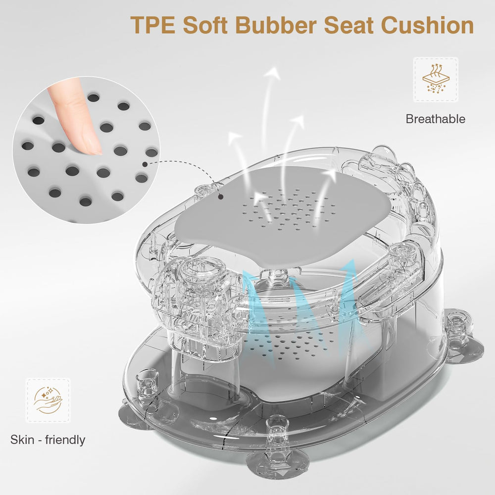 MoreFeel seat doubles as a sitting aid out of water for posture practice.