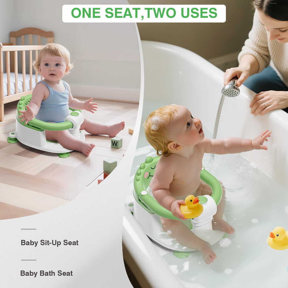 MoreFeel bath seat with suction cups keeps baths stable on smooth surfaces.