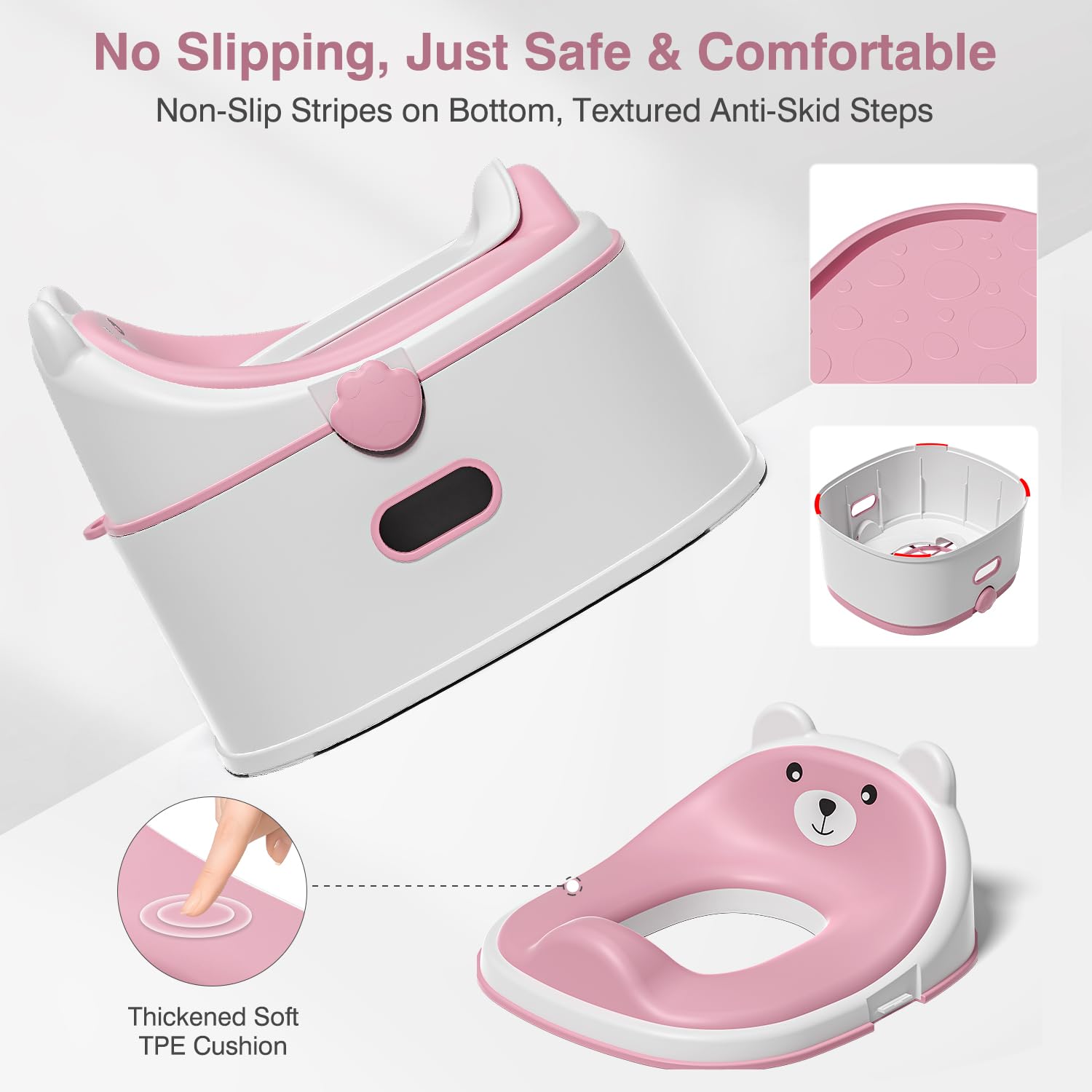 MoreFeel BPA-free PP material for safe, odor-free potty sessions.