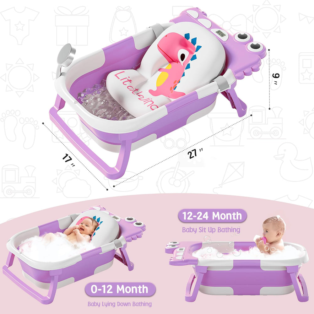 MoreFeel collapsible baby bath in use during a gentle bath