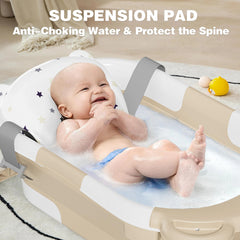 MoreFeel collapsible tub with thermometer display for comfortable bath temperatures