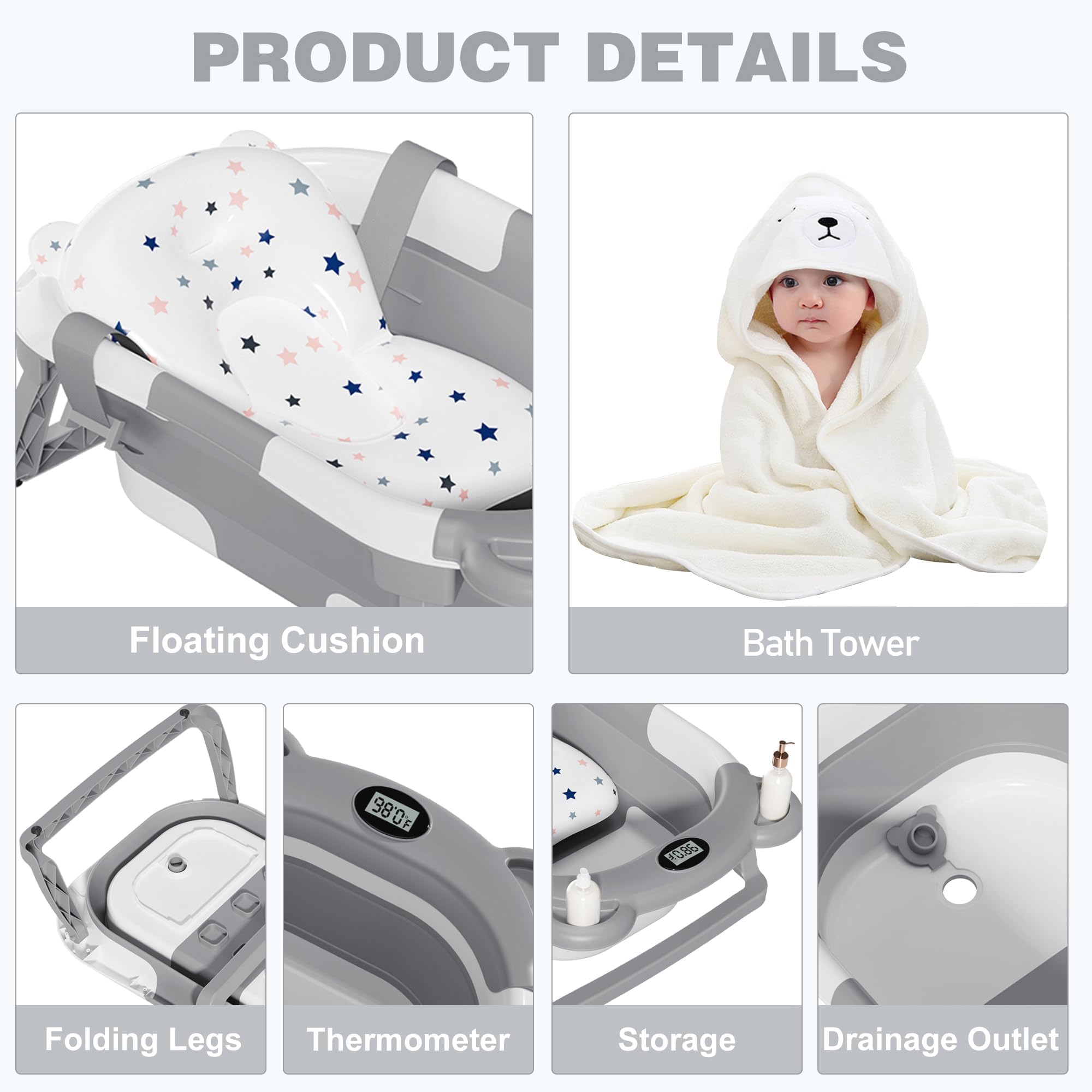 MoreFeel floating cushion provides gentle spine support during baths.