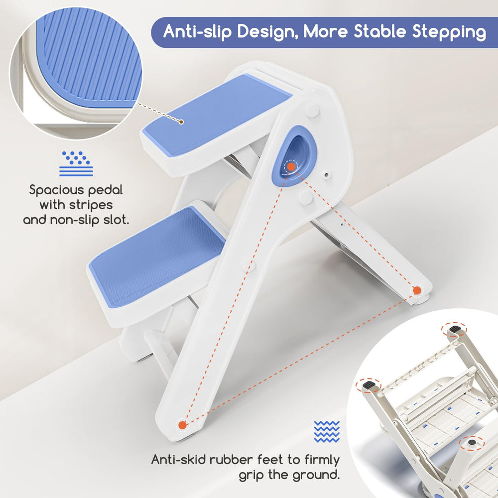 MoreFeel stool at counter height enabling toddler to reach safely