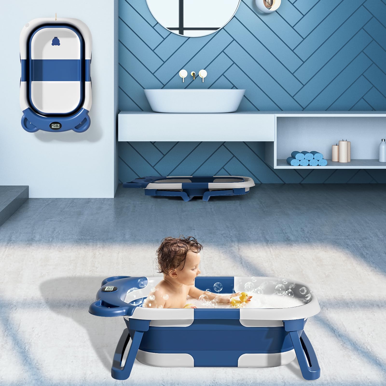 MoreFeel two-step folding design saves space in small bathrooms.
