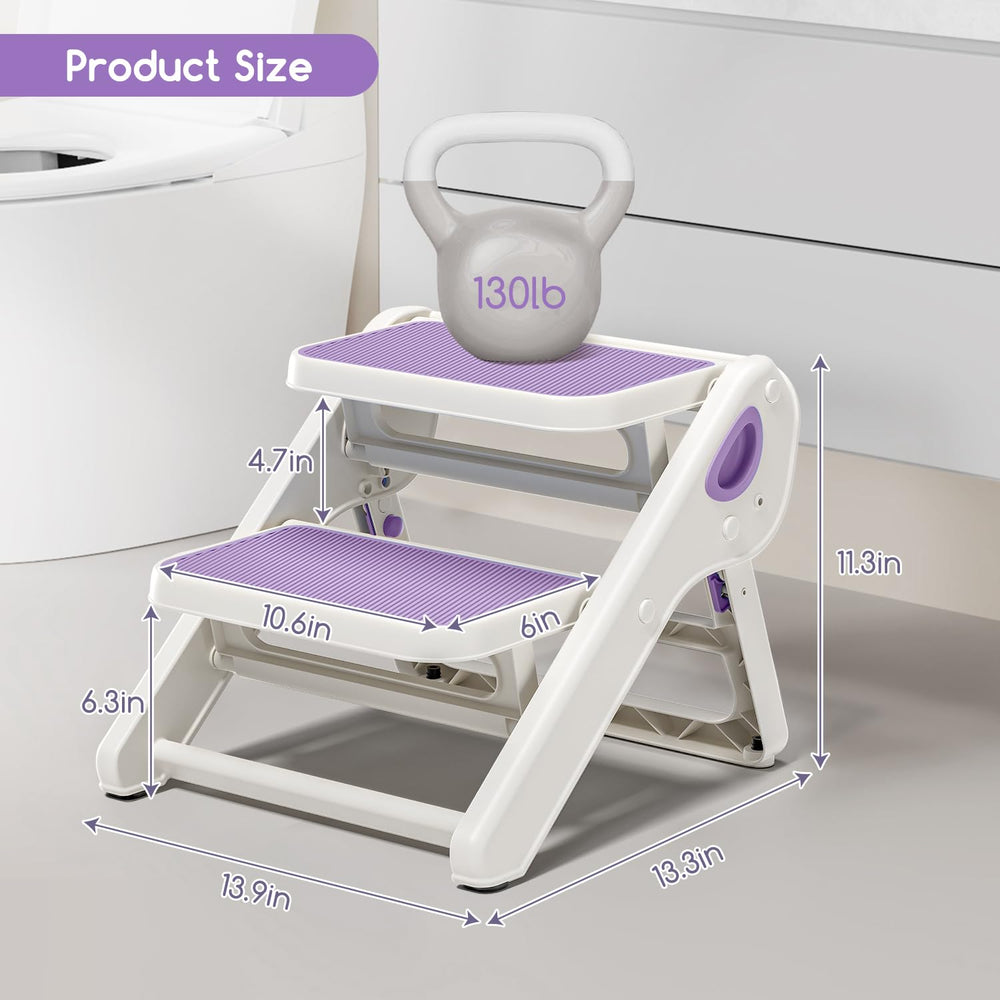 MoreFeel potty training stool aiding independent steps.
