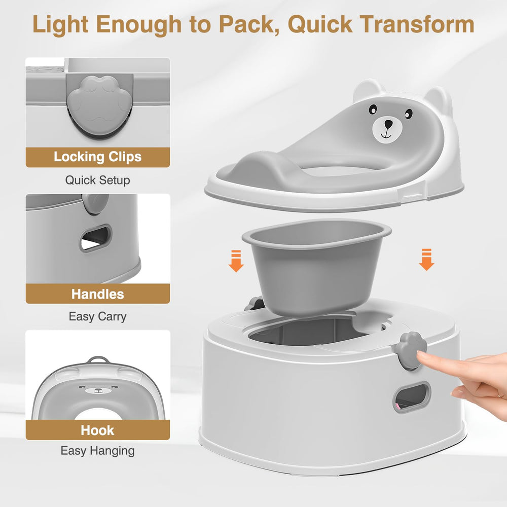 MoreFeel potty with high splash guard minimizes mess
