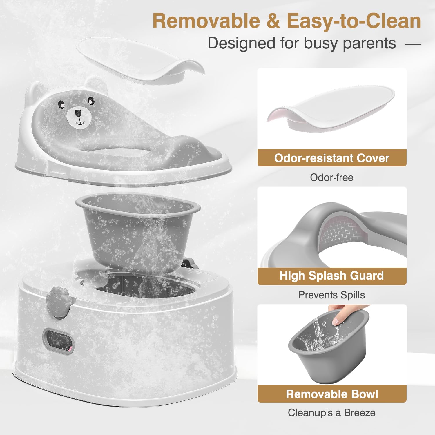 MoreFeel potty close-up on soft TPE seat for comfort