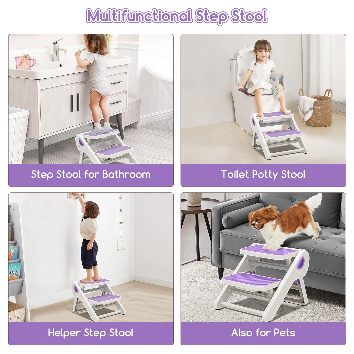 MoreFeel toddler stool with non-slip surface and stable base for confident stepping.
