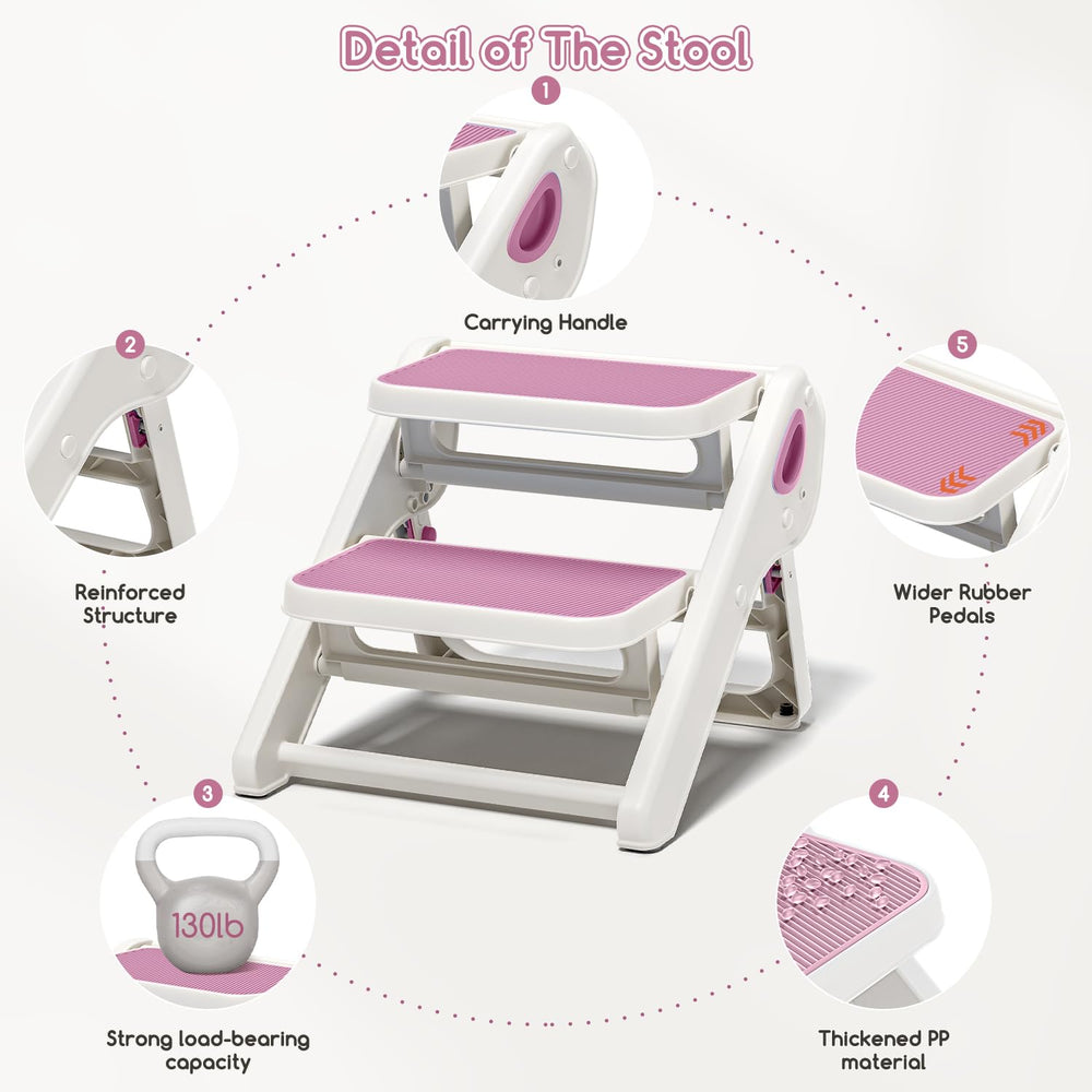 MoreFeel wide-base design provides stable climbing and washing steps