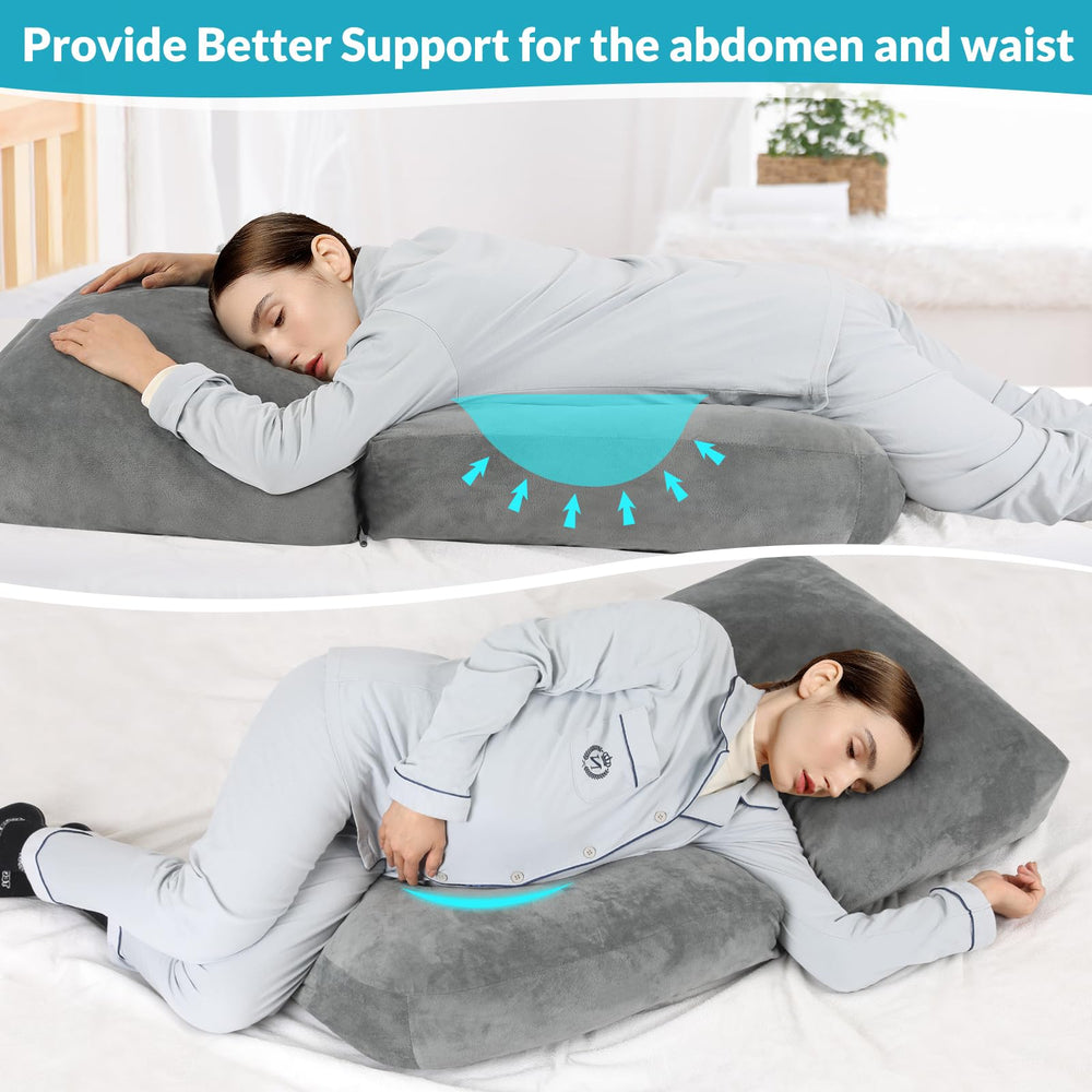 Morelexa pillow with circular cutout design supports abdomen