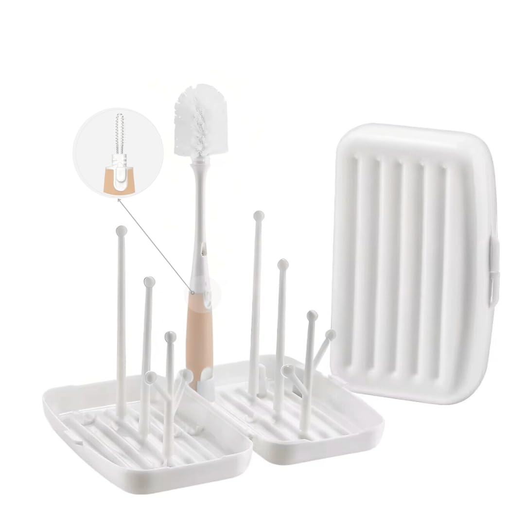Morgan and Brooks Travel Bottle Cleaner Kit with a 2-in-1 bristle brush for on-the-go cleaning.