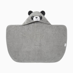 Panda-face embroidery detail on MORI towel adds playful charm