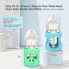 MORLIKE LIVING wide-neck sleeve protects Dr. Brown's bottle from slips.