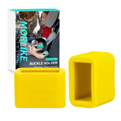 morlike living silicone belt buckle holder yellow closeup showing secure fit
