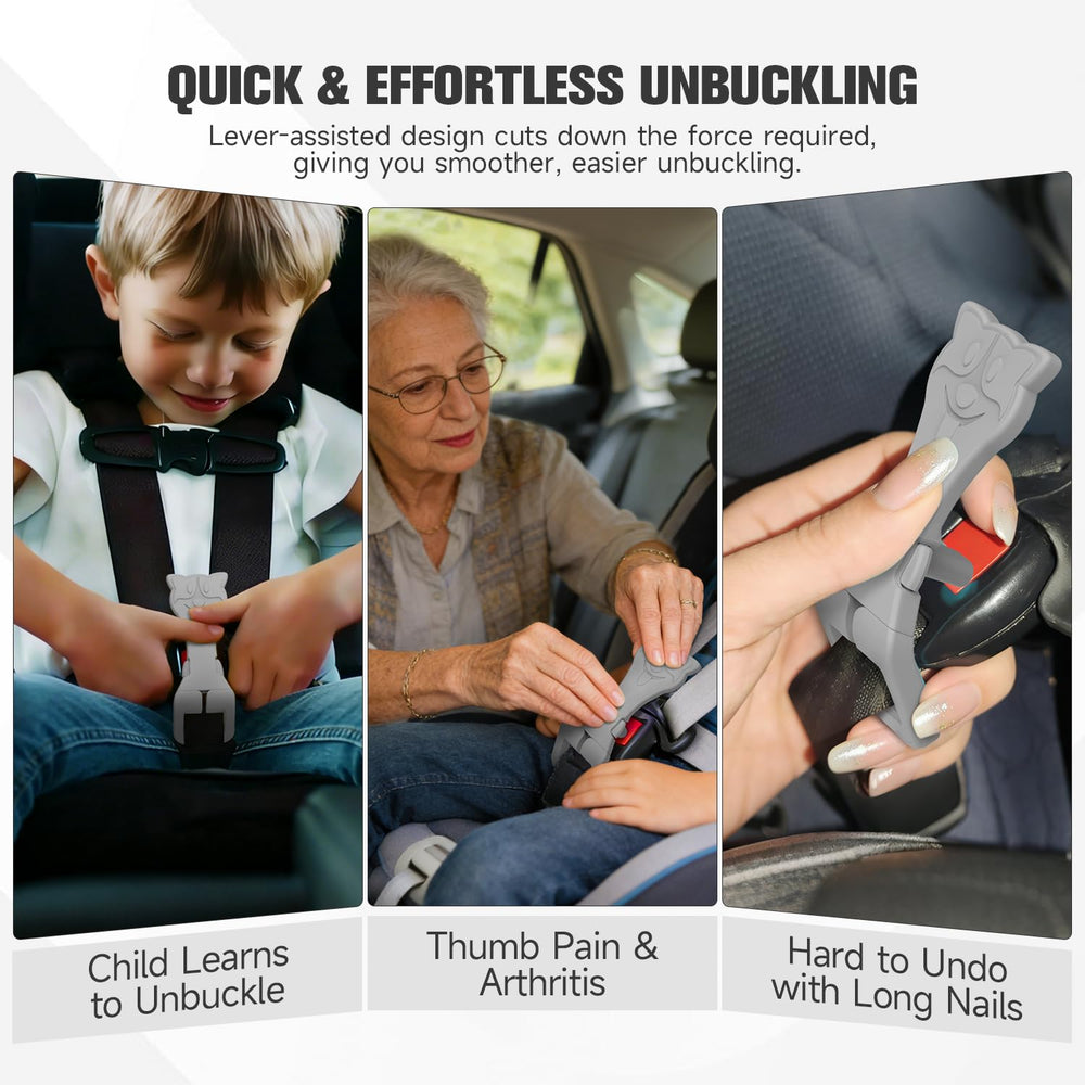 Push-button compatibility image confirms fit with common buckle housings.