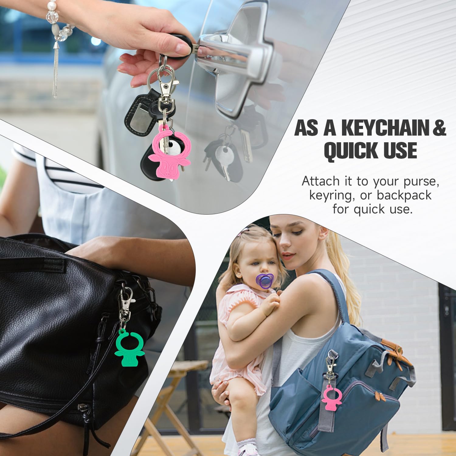 Soft silicone design protects hands while guiding little ones