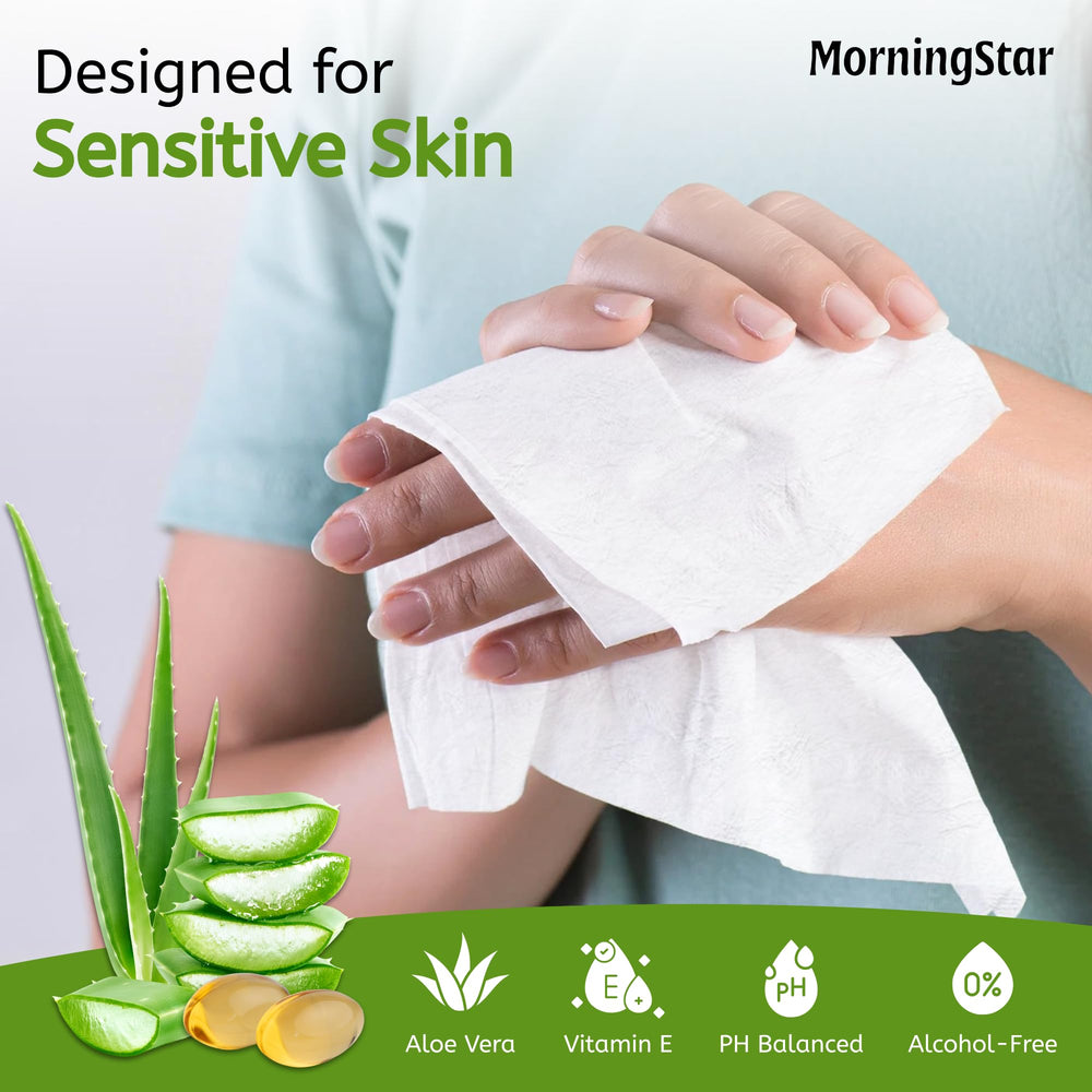 Morning Star extra-large 9x12 wipes offering full-body coverage for easier cleaning.
