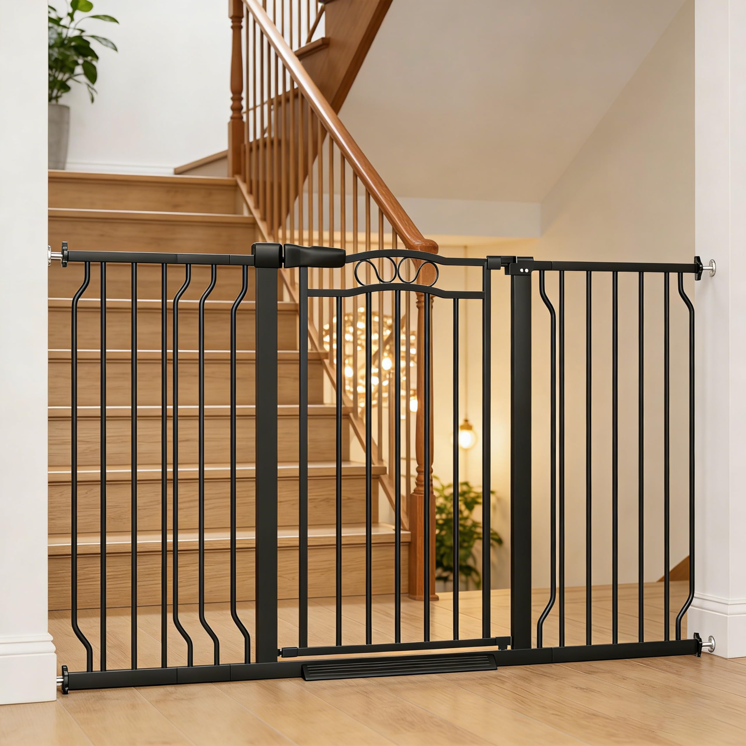 Mornyray gate in doorway covers 53-62 inches for babies and pets.