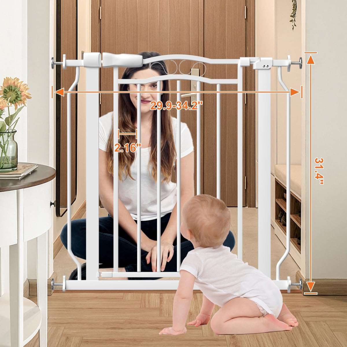 Mornyray double-lock safety keeps kids and pets secure.