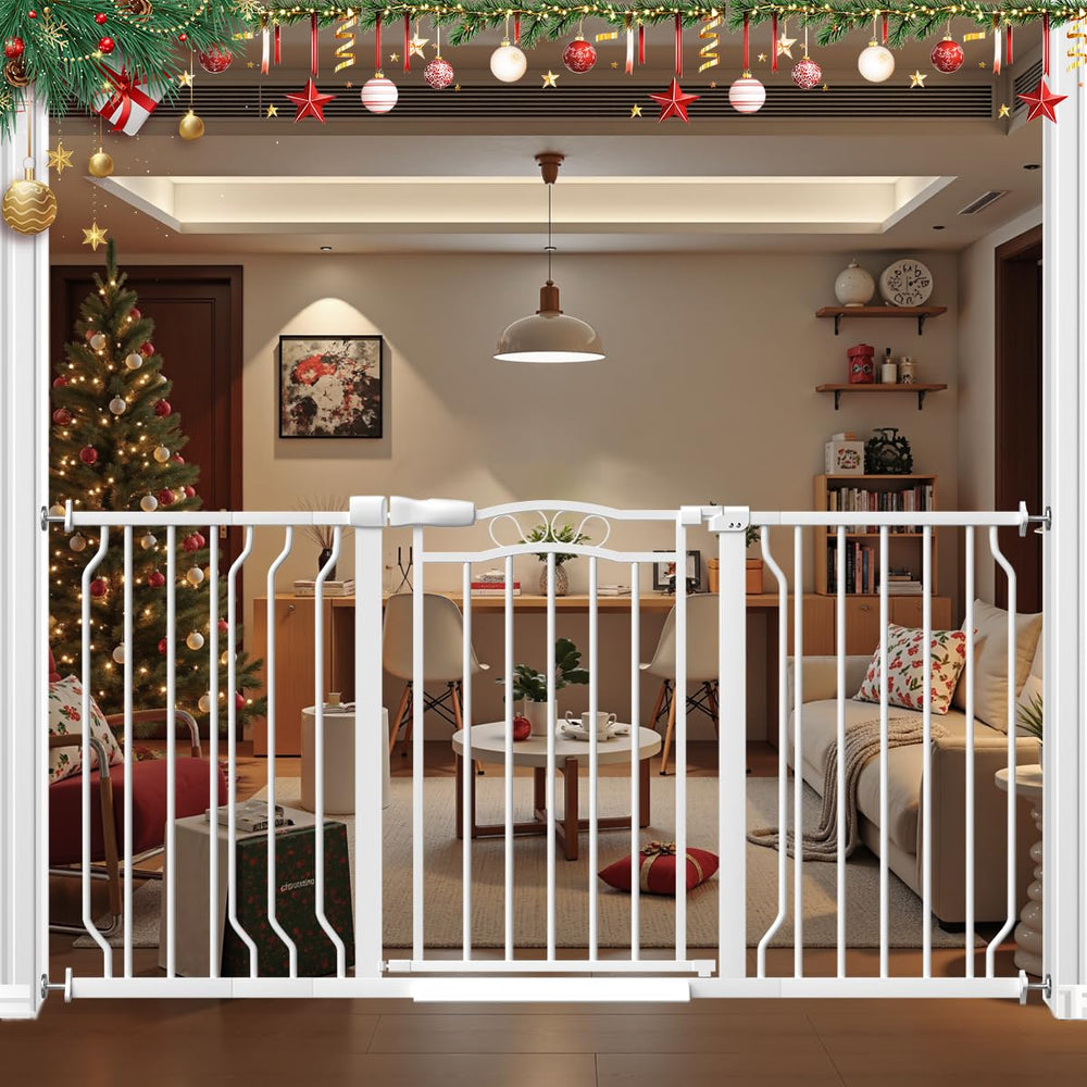 Mornyray extra-wide baby gate main panel securing doorways without drilling.