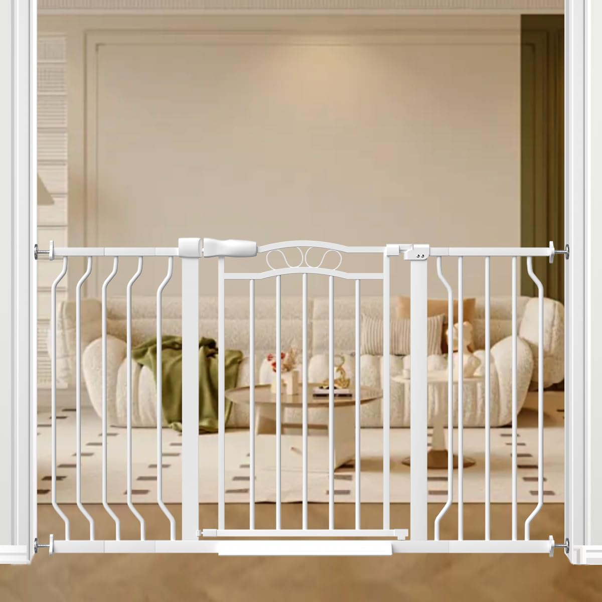Mornyray gate expansions provide flexible width to match stairs and openings.