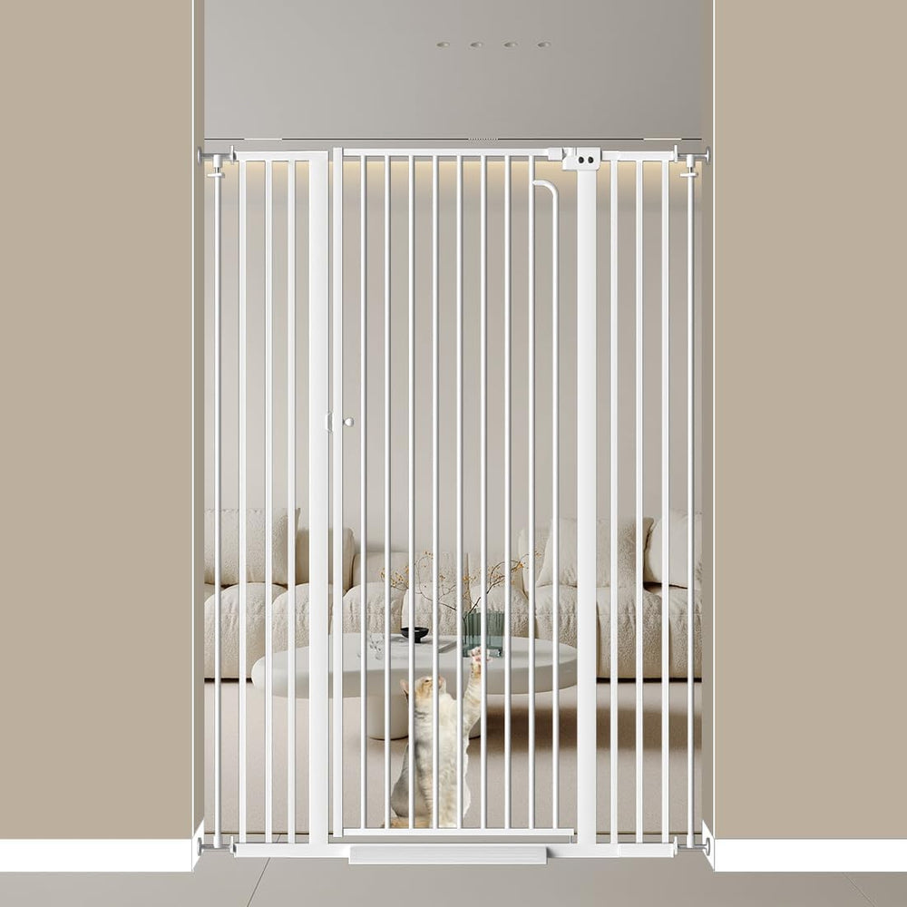 Mornyray white gate blends with home décor while separating pets.