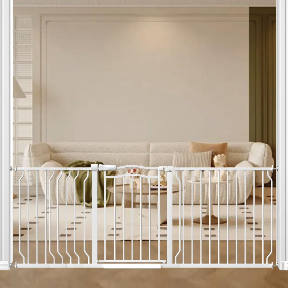 Mornyray white metal finish blends with décor while keeping thresholds secure.