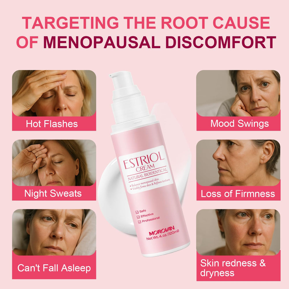 Morovan Estriol Cream applied under clothing with no residue for daytime wear.