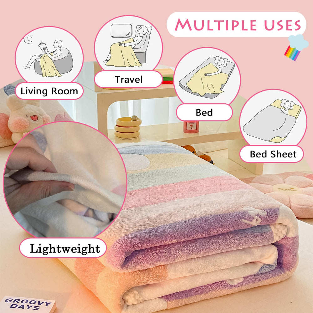 MorroMorn Rainbow Love queen size blanket for family movie night
