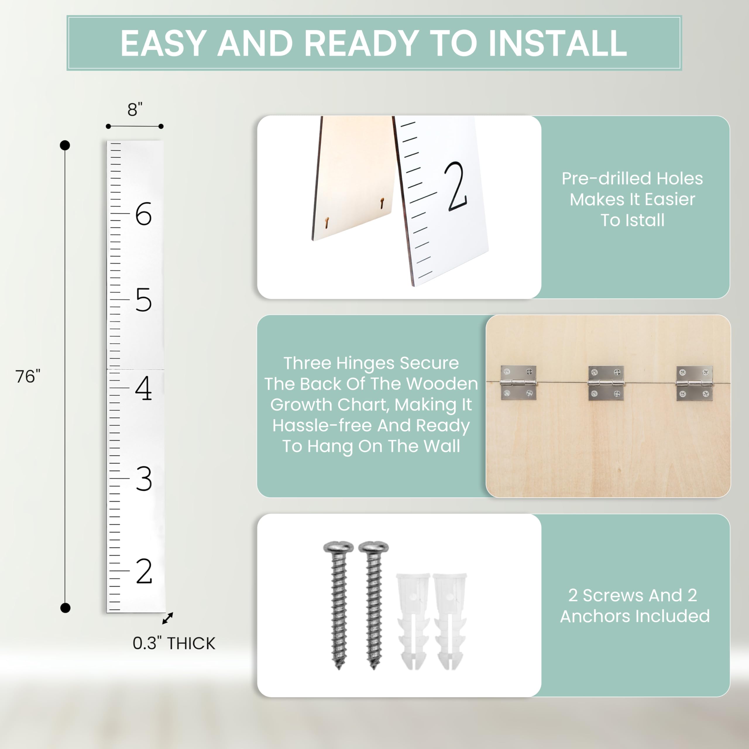 Morxy height chart folding design saves space and enables easy storage