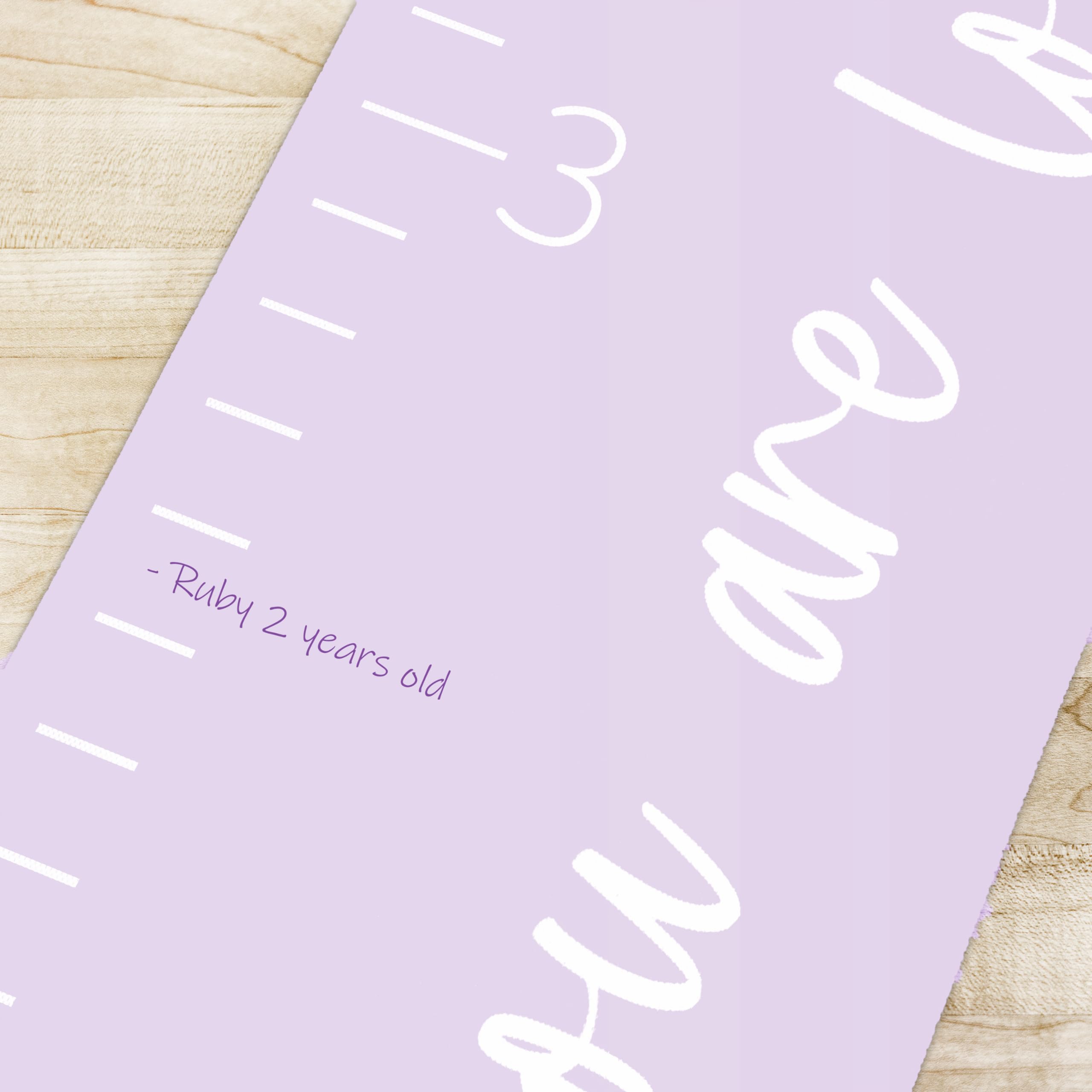 Morxy unisex kids room decor in purple, a practical height measurement tool.