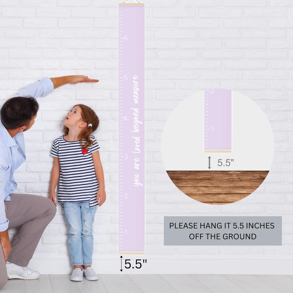 Morxy canvas growth chart with hanging string, simple installation.