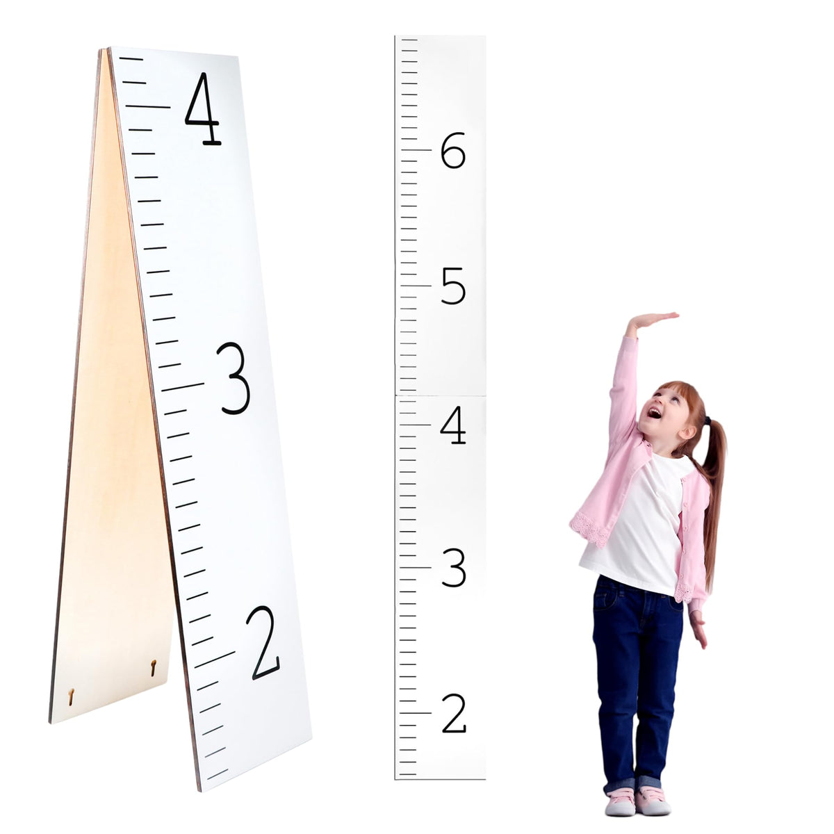 Morxy wooden growth chart on wall tracks your child's height with durable finish
