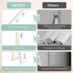 Morxy wooden height ruler adds minimalist nursery decor while measuring height