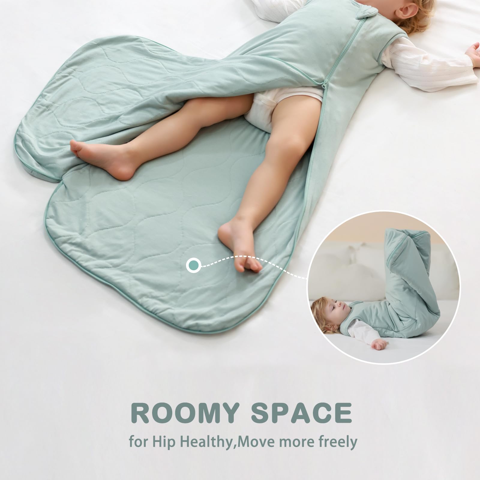 Mosebears 2-way zipper supports top entry and bottom diaper changes safely.