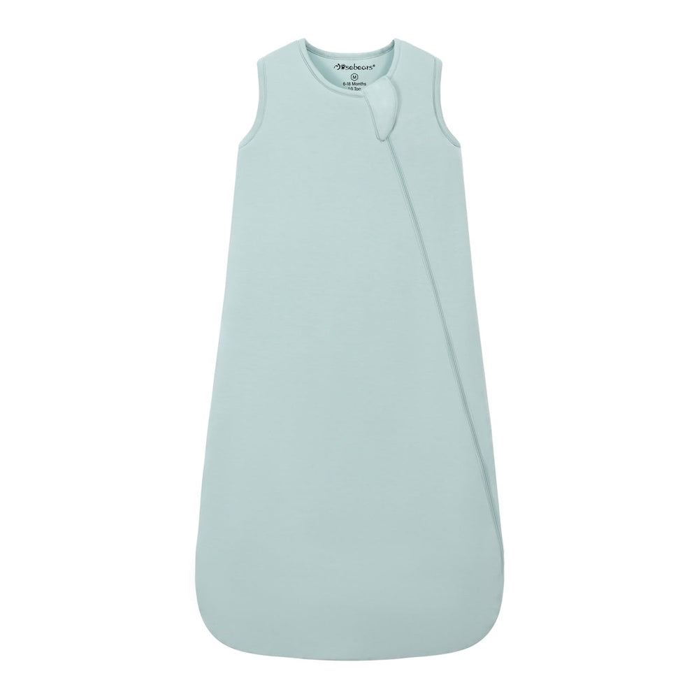 Mosebears sleep sack sage top view with breathable bamboo fabric for gentle warmth