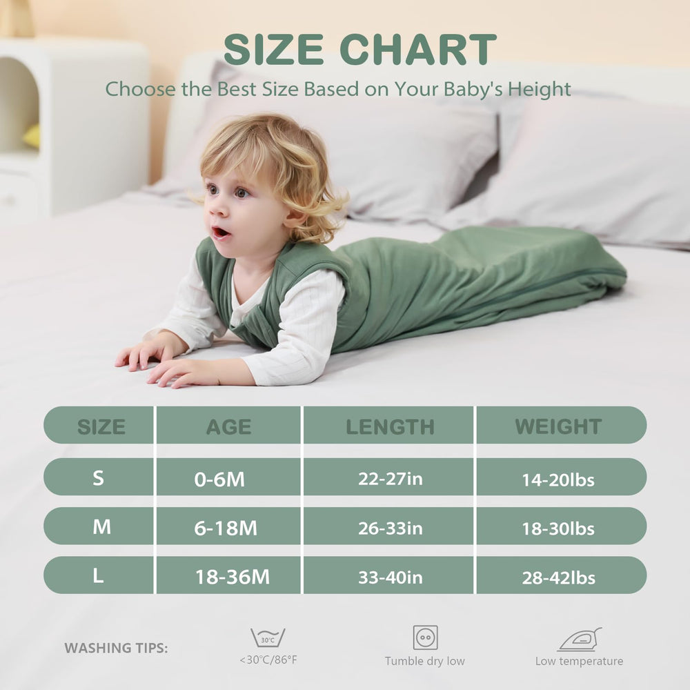 Mosebears sleep sack available in S, M, L for 0-6, 6-18, 18-36 months