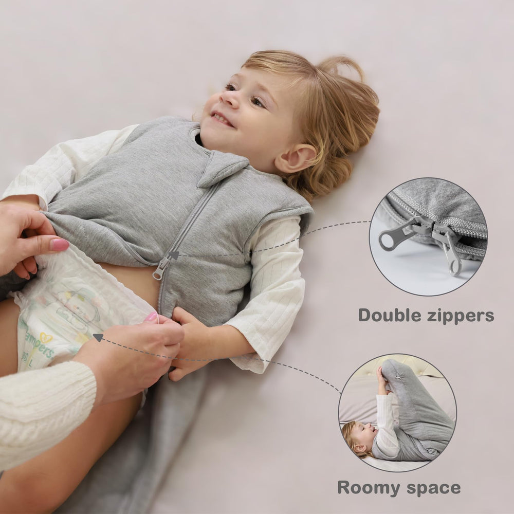 Mosebears sleep sack bottom zipper view for quick diaper changes.