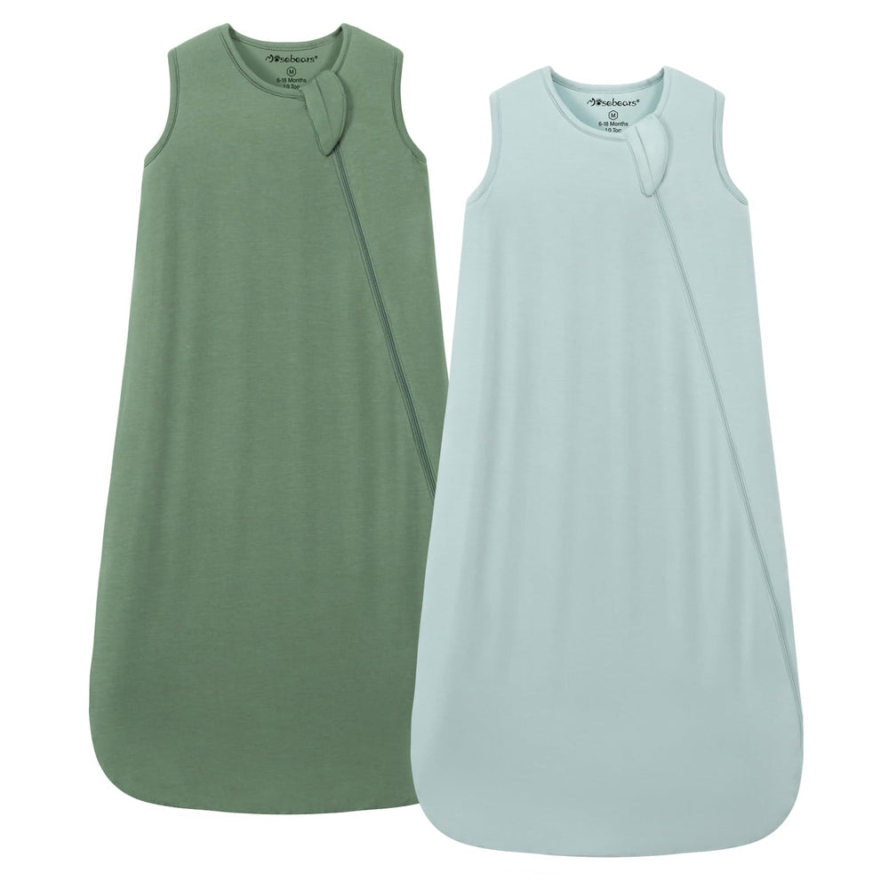Mosebears sleep sack top zipper view, easy to place baby for safe, cozy nights.